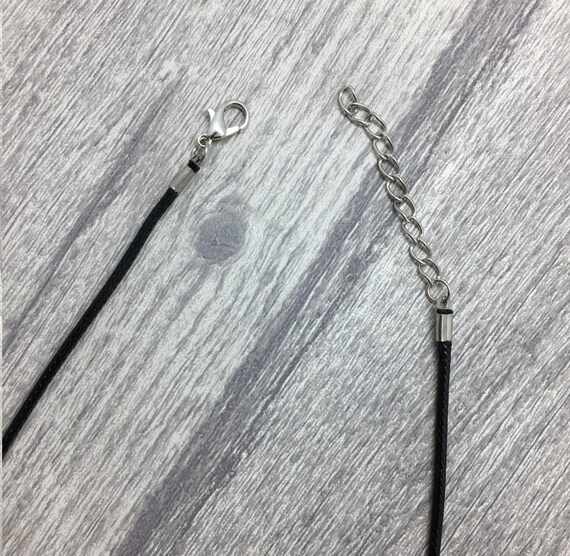 Black Cotton Cord Necklaces | 17 Inch Ready-Made Necklaces | 1.5mm Waxed Cord | Pendant Necklace Bases | Jewellery Making UK