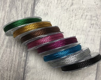 10 Metres Metallic Cord, 0.6mm Thickness, Christmas Cord, Craft Making