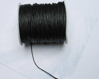 Cordon en fil de coton 10 mètres, noir, épaisseur 1,5 mm, 2 mm, artisanat de bijoux, bracelet en ficelle, collier, macramé