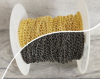 1m Twisted Chain | Gold or Gunmetal | Jewellery Making Supplies | Necklace & Bracelet Craft Chain UK
