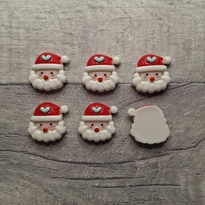 Cabochões de Papai Noel x 6 - Natal - Pai Natal - Enfeites de artesanato - Scrapbooking - Projetos de artesanato