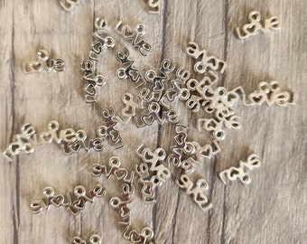 Mini Silver Love Charms | Valentine's Jewelry Supplies