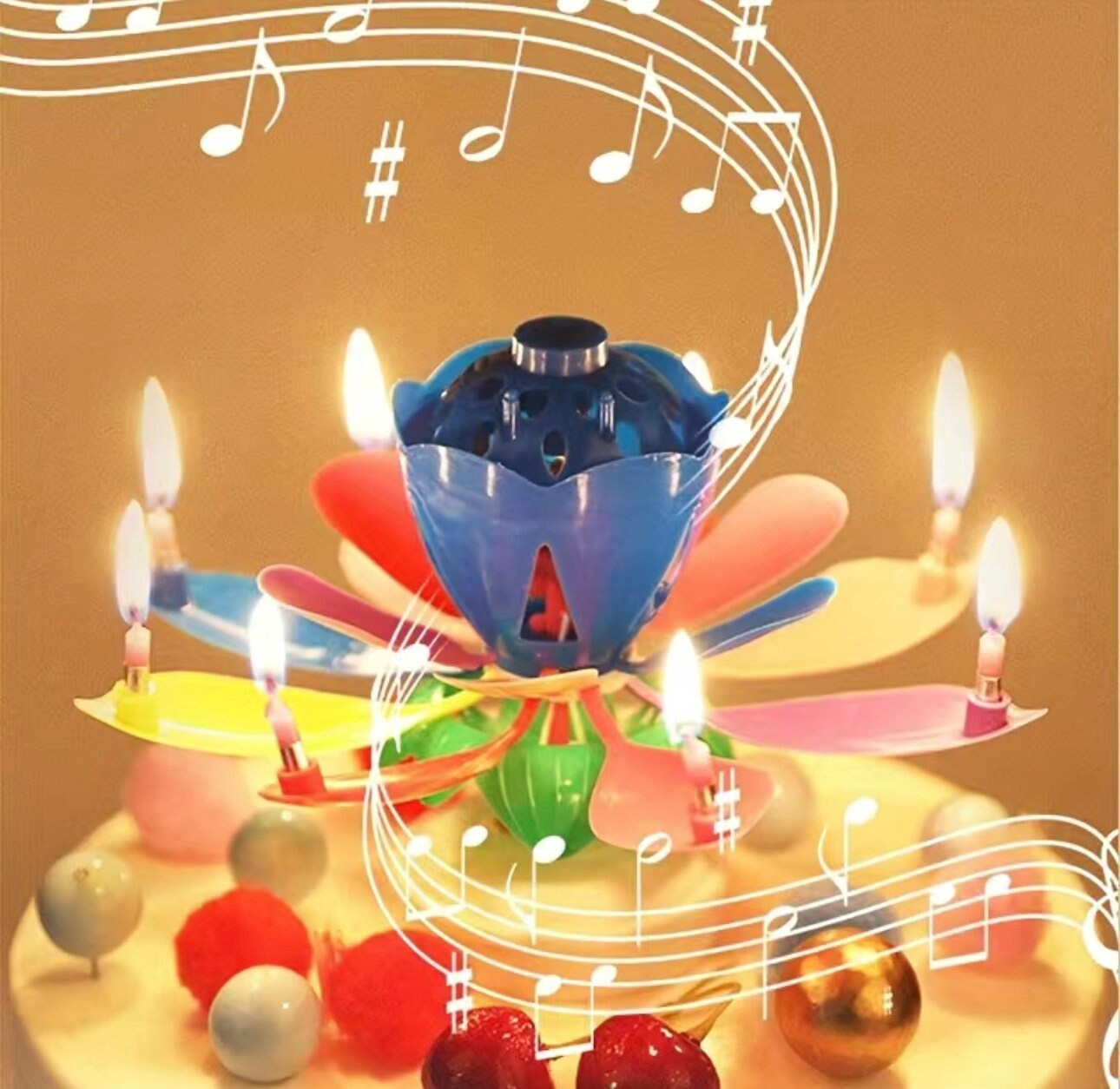 Lotus Candle Wax Single Layer Magic Musical Happy Birthday Romantic Fl