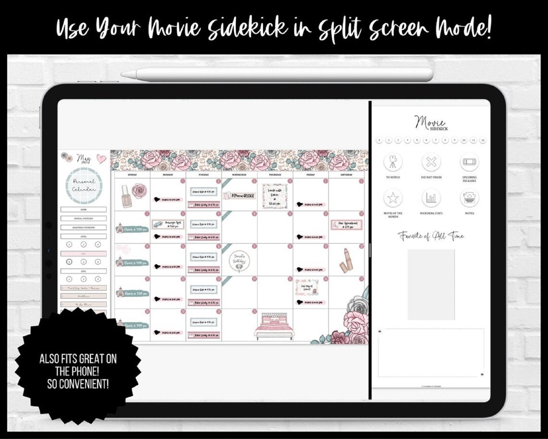 Fully Hyperlinked Digital Planner Digital Planner Accessory Etsy