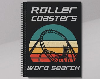 Roller Coasters Word Search: Roller Coaster Gifts for Coaster Enthusiast