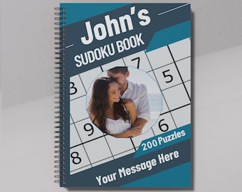 Customized Sudoku Book -  Add your own photo and name! Great gift for Sudoku lovers!