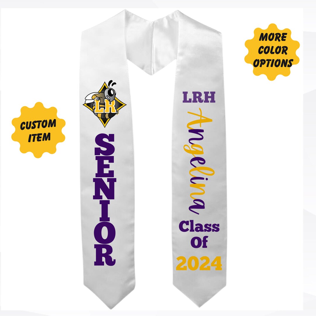 Sublimated Graduation Stole 2024 Customized Stole, 2024 Stole, Set