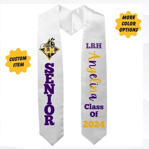 Sublimated Graduation Stole 2025: Customized Stole, 2025 Stole, Set, Graduation Gift 2025, SENIOR 2025, Graduation Stole, senior year Shirt