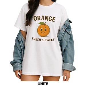 Orange Fresh & Sweet Shirt Comfort Colors | Cute Retro Fruit Graphic Tee | Vintage Aesthetic T-Shirt | Summer Soft Unisex Top