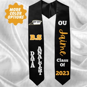 Graduation Stole: College Custom Stole, 2025 Stole, Set, Graduation Gift 2025,  2025 GRAD, Graduation Stole, senior year Sash