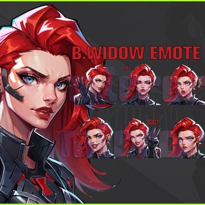 Black Widow, Marvel Rivals, Twitch, Discord, Youtube, YT, Stream Emote Emoji Sticker Pack! 256px and 112px (Bundle of 10 Stickers!)