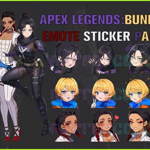 Apex Legends Emote Sticker Pack: Wraith, Wattson, Loba (Digital Download)