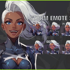 Storm, Marvel Rivals,Twitch,Discord,Youtube,YT, Stream Emote Emoji Sticker Pack! 256pxand 112px(Bundle of 10 Stickers!)