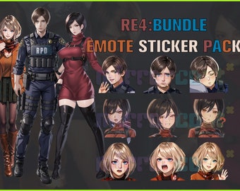 RE4 Bundle 3-Pack ,Dead By Daylight, Twitch, Discord, Youtube, YT, Stream Emote Emoji Sticker Pack! 256px and 112px (Bundle of 30 Stickers!)