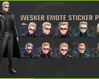 Albert Wesker RE,DBD, Twitch, Discord, Youtube, YT, Stream Emote Emoji Sticker Pack! 256px and 112px (Bundle of 10 Stickers!)