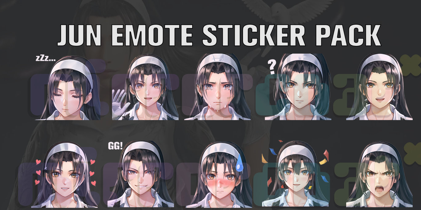 Jun Kazama Tekken 8 Emote Sticker Pack: Twitch, Discord, Youtube
