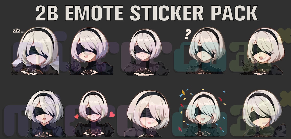 2B Nier Automata, Twitch, Discord, Youtube, YT, Stream Emote Emoji ...