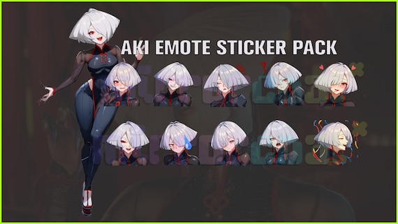 Aki SF6, Twitch, Discord, Youtube, YT, Stream Emote Emoji
