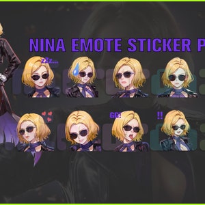 Nina Tekken 8, Twitch, Discord, Youtube, YT, Stream Emote Emoji Sticker Pack! 256px and 112px (Bundle of 10 Stickers!)