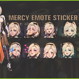 Mercy Expression Mercy Overwatch Emote Sticker Pack: Twitch, Discord, Youtube (digital ...