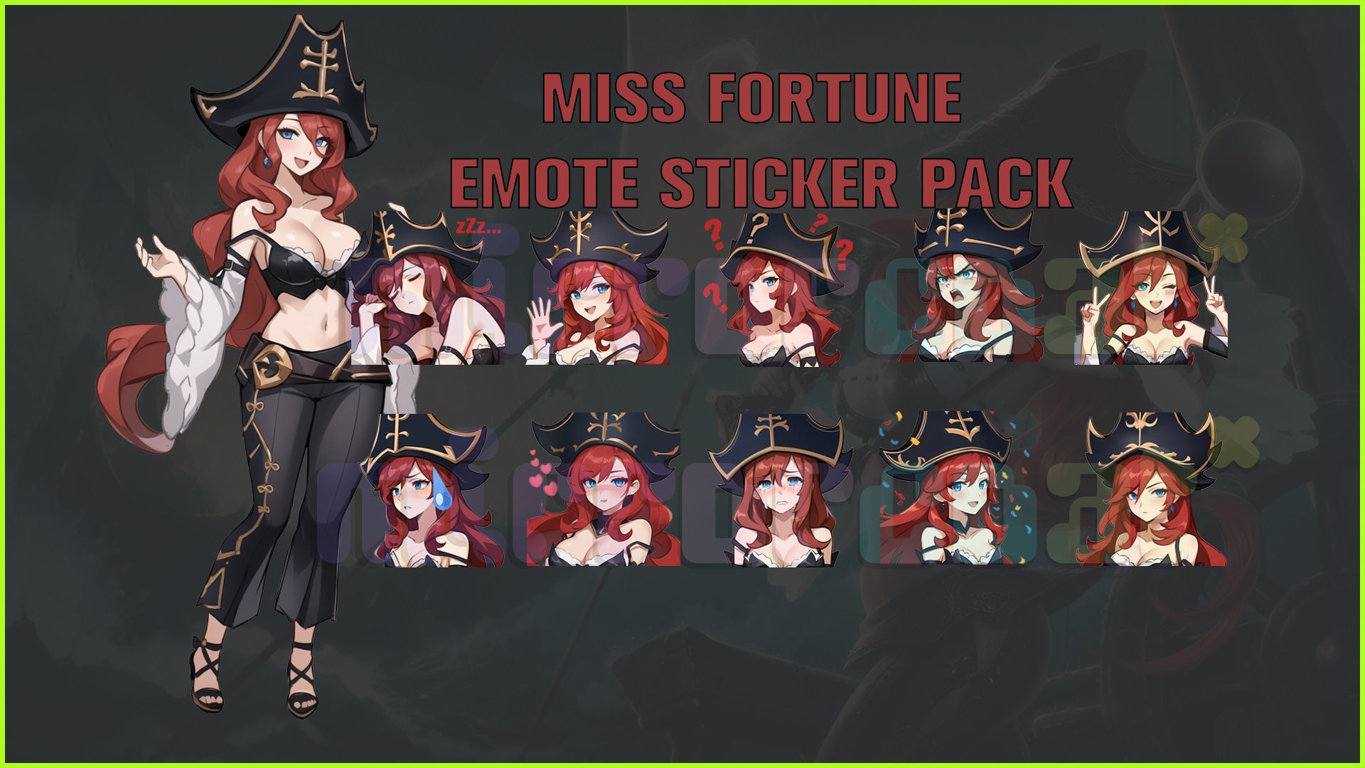 Miss Fortune Emote Sticker Pack: Chibi Video Game (digital Download) - Etsy, image size:1920x1080