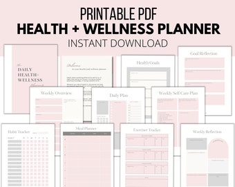 Gesunde Gewohnheiten-Planer und Tracker Druckbare PDF | Tagesplaner | Wochenplaner | Fitness-Tracker | Self-Care-Planer