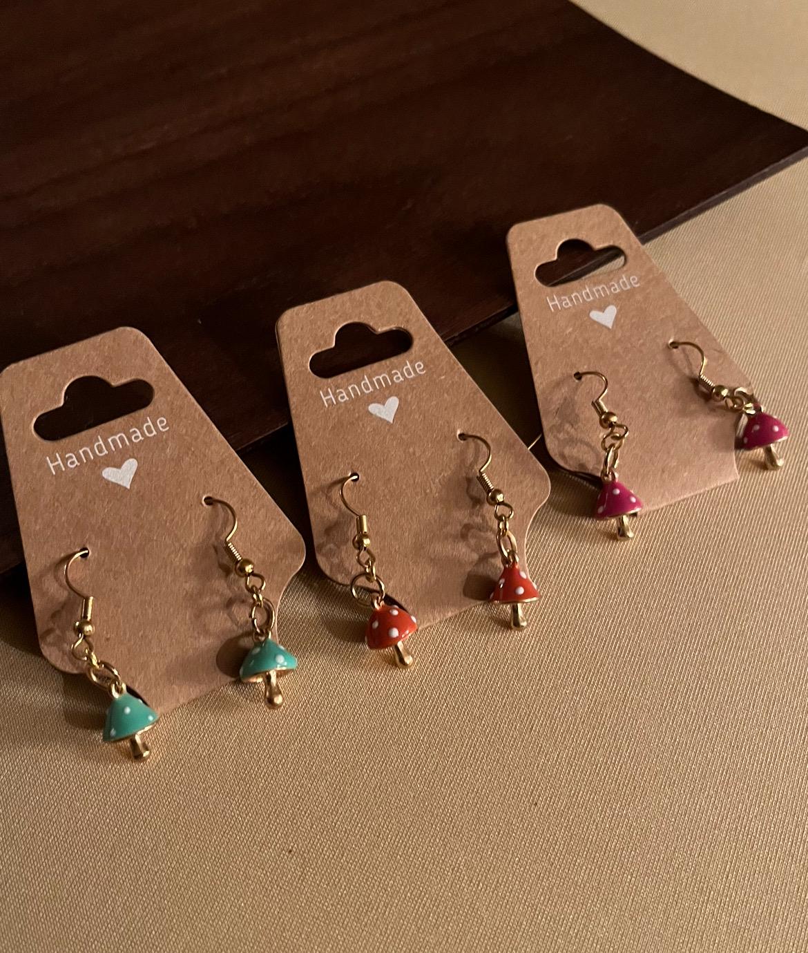 Gold Mushroom Earrings For Women - Boho Chic Dangle Earrings With Nature-Inspired Design