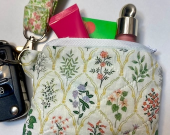 handmade assorted flowers keychain wallet / airpods case / makeup pouch / card holder /coin purse bag
