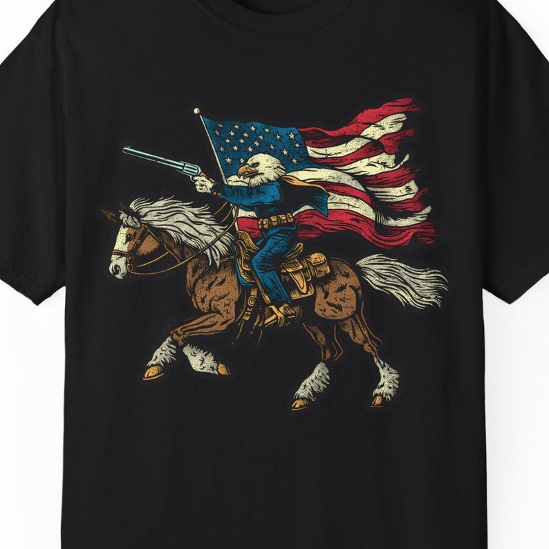 Patriotic Eagle Graphic Shirt, Liberty Rider Tee, Vintage Freedom