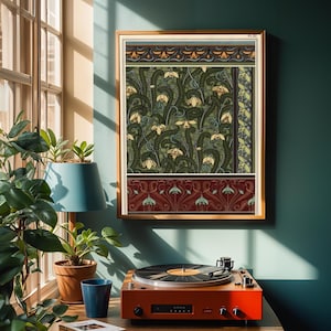 Art Nouveau Floral Poster: Vintage Style Decorative Print
