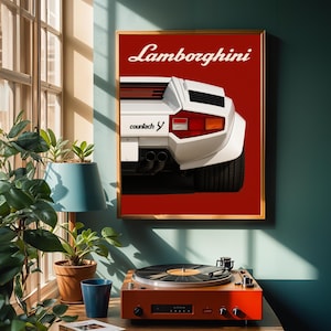 Lamborghini Countach Poster: Vintage Car Art Print