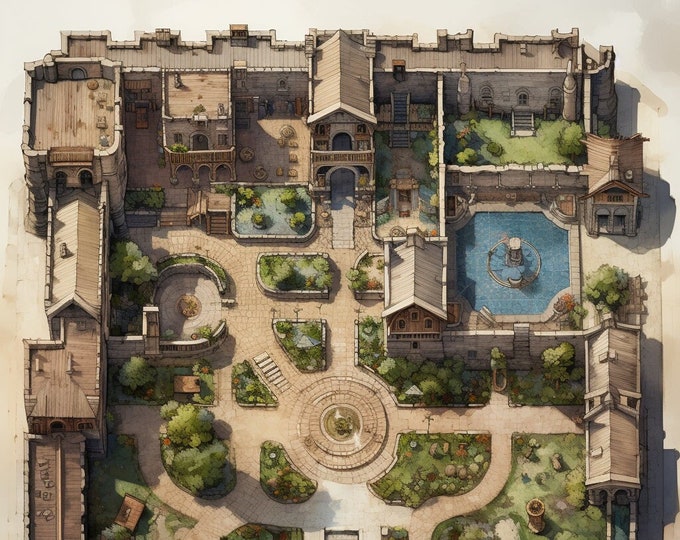 Featured listing image: Castle Map Pack: Stoney Keep - 5 Unique Locations D&D Game Print - Ideal for Tabletop RPG Campaigns and Medieval Enthusiasts
