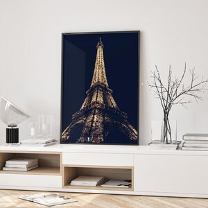 The majestic Eiffel Tower Illuminated | Framed photograph for decoration, ready to hang.
