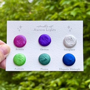 Aurora Lights Dot Card - Sample-Sized Handmade Watercolors