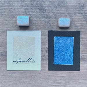 Frost - Shimmery Blue Handmade Watercolor Paint for Art, Lettering, Calligraphy, and Mixed Media - Gift Idea for Artists and Painters