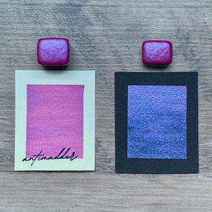 Borealis - Shimmery Magenta/Purple Handmade Watercolor Paint for Art, Lettering, Calligraphy, and Mixed Media - Gift Idea for Artists