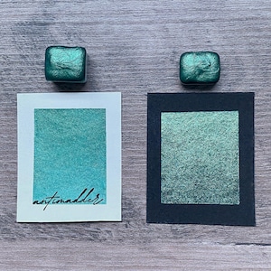 Plasma - Shimmery Green Handmade Watercolor Paint for Art, Lettering, Calligraphy, and Mixed Media - Gift Idea for Artists and Painters