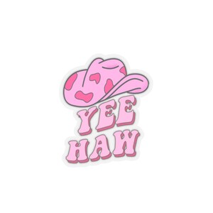 Pink Yee Haw Kiss-Cut Stickers image 1