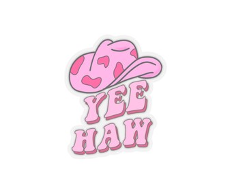 Pink Yee Haw Kiss-Cut Stickers