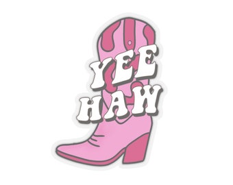 YEE HAW Cowboy Boot Kiss-Cut Stickers