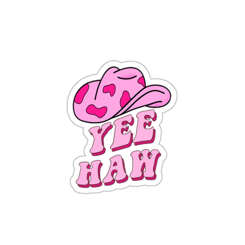 Pink Yee Haw Kiss-Cut Stickers image 2