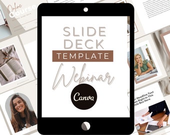 Course Slide Deck Template, Slide Deck Template Canva, Webinar Slide Deck, Course Creator Slide Deck, Webinar Template Canva