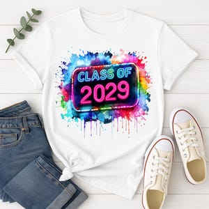 Klasa 2029 PNG: Niestandardowy projekt koszulki z okazji ukończenia szkoły (pobranie cyfrowe)