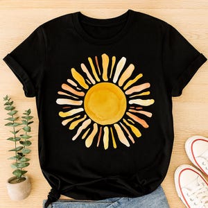 Watercolor Sun Clipart | Summer Vacation Digital Art & Warm Sun PNG for DIY Projects | Bestseller Watercolor Graphics