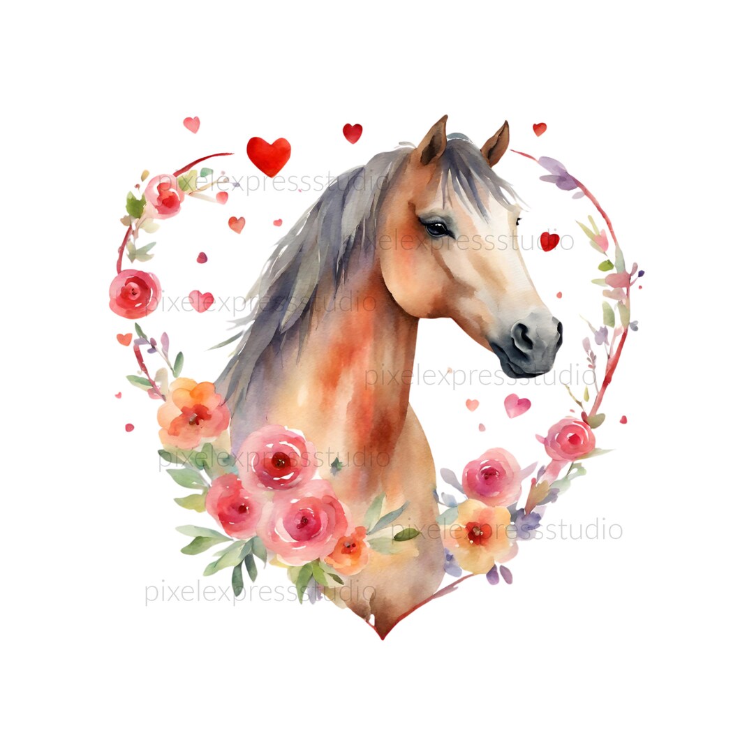 Valentine for Horse Lover PNG, Clipart, Junk Journal, Digital Planner ...