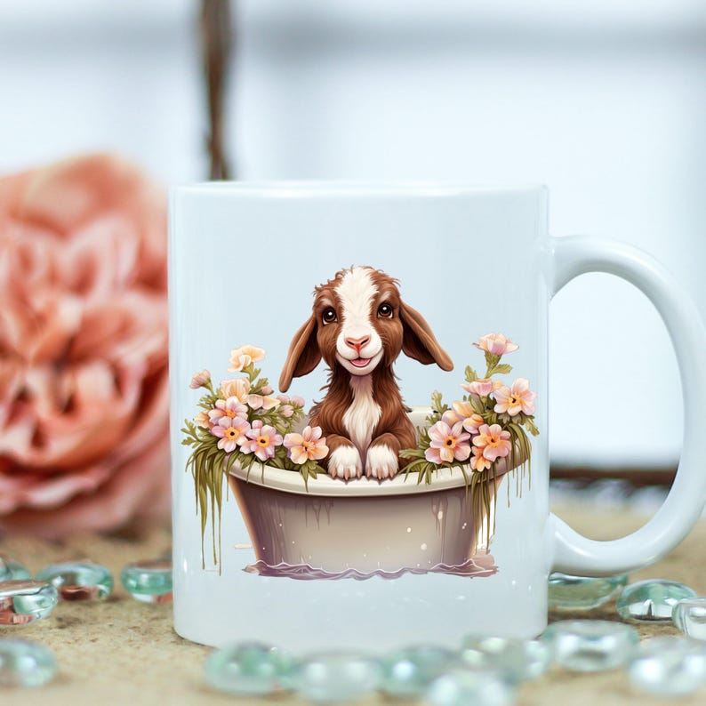 Baby Goat PNG: Adorable Farm Animal Digital Art (T-Shirts, Mugs, Decor) image 6