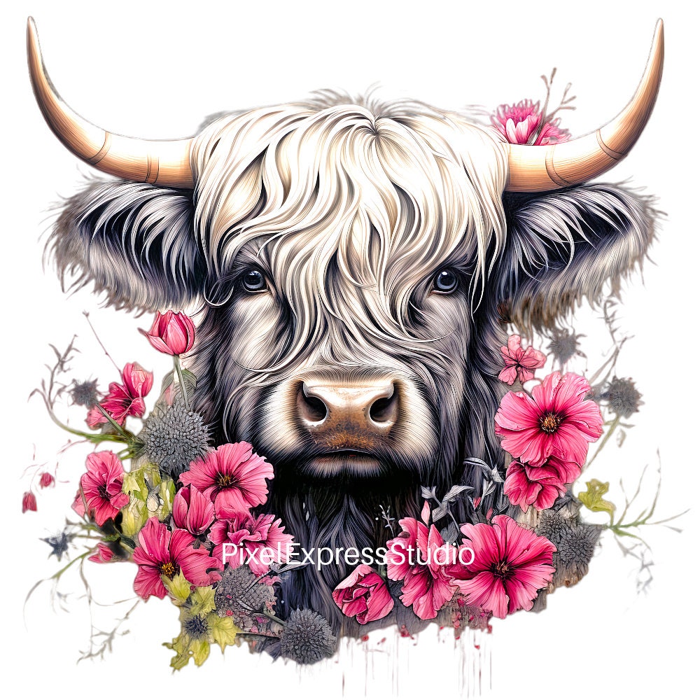 highland-cow-with-pink-daisies-png-digital-download-highland-cow-png