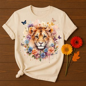 Adorabile leone PNG: design per maglietta e tazza (download digitale)