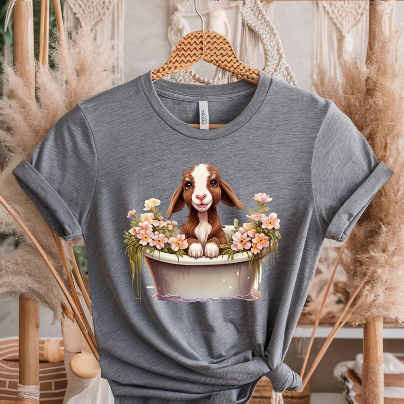 Baby Goat PNG: Adorable Farm Animal Digital Art (T-Shirts, Mugs, Decor) image 4