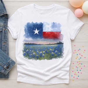 Bluebonnet PNG, Texas Flag Digital File for T-Shirts, Coffee Mugs, Tote Bags and More